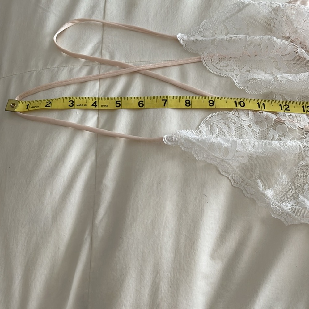 Vintage White Lace and Pink Teddy Bodysuit Elegant Romper - Picture 8 of 12